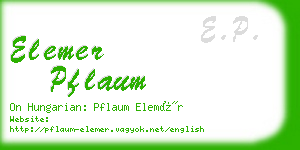 elemer pflaum business card